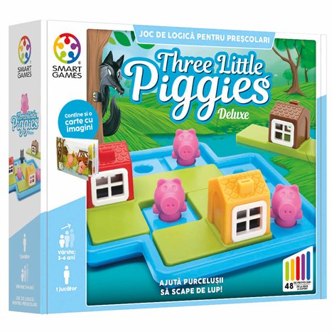 Smart Games - Three Little Piggies - Deluxe, joc de logica cu 48 de provocari, 3+ ani, editie lb. Romana - imagine 6